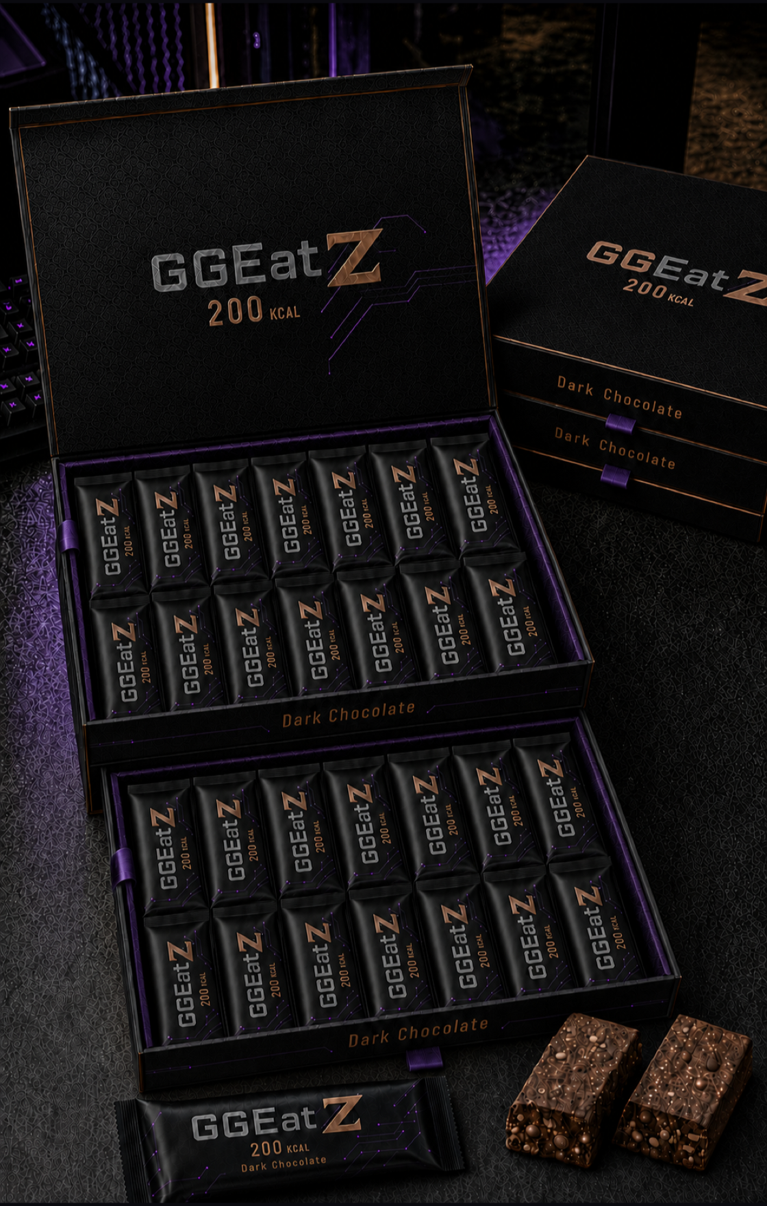 GGEatz 28er-Box Konzept-Foto – Dark Chocolate